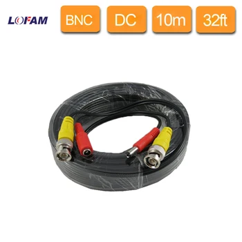 LOFAM 10m 32ft Camera CCTV Accesorii Video BNC Coaxial Putere plug and play Cablu pentru Supraveghere DVR Kit Lungime de 32 de metri 186591