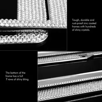 Mașini de Oțel Inoxidabil de Înmatriculare Cadru Suport Argintiu Diamant Bling Sclipici Cristal Stras Pentru statele UNITE ale americii American Canada Camion 2071
