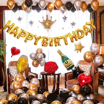 13pcs Scrisoare la mulți ani balon de Aur a Crescut baloane Folie Ziua de Decorare jucării pentru Copii Baloane de ziua Heliu globos 385
