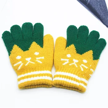 Îmbinare Manusi de Iarna pentru Copii Baieti Fete Mănuși Tricotate Cald Coarda Deget Plin Mănuși cu un deget Mănuși pentru Copii jocuri pentru Copii 100314