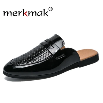 Merkmak Moda De Vara Barbati Pantofi Respirabil Bărbați Sandale Slip Pe Papuci Din Piele Gaura Pantofi Plat Pentru Bărbați Ușor, Mocasini 10056