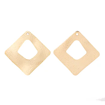 10 x Aur Mat Deschide Geometrice Romb Farmece Pandantive pentru DIY Cercei Bijuterii Accesorii 33x33mm 10090