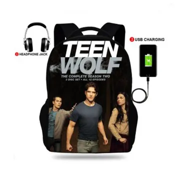 Teen Wolf Imprimare Rucsacuri Baieti/Fete ghiozdane Laptop Adolescente Notebook USB de Încărcare Mochila