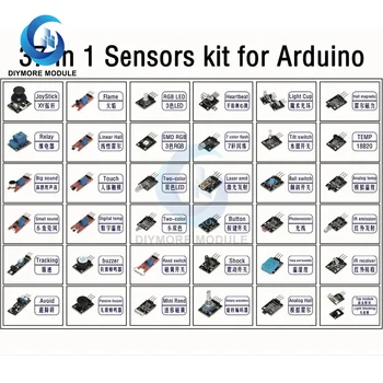 Noi 37 în 1 Senzor de Module Kit Pentru Arduino Starter UNO R3 MEGA2560 Pentru Raspberry Pi 4 (Funcționează cu Oficial pentru Placi Arduino)