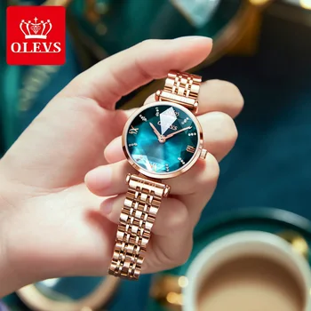 OLEVS Nouă Femei de Lux Bijuterie Cuarț Ceas din Oțel Inoxidabil rezistent la apa Curea Ceas Pentru Femei de Moda Prezent Ceas