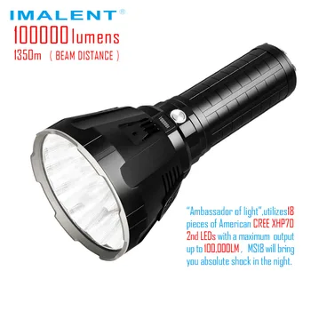 IMALENT MS18 Lanterna LED CREE XHP70 100000 LM Lanterna Reincarcabila cu Acumulator + Display OLED de Încărcare Inteligent