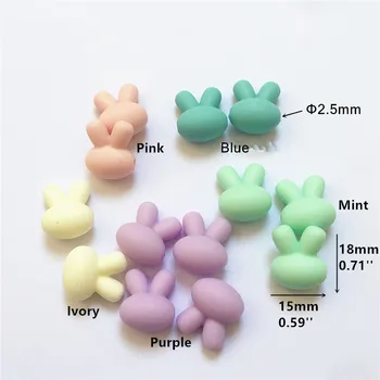 100buc BPA Gratuit Silicon Iepure Teether Margele de Culoare Pastel Margele Pentru DIY Copii Dentiție Colier Montessori Jucărie Chenkai