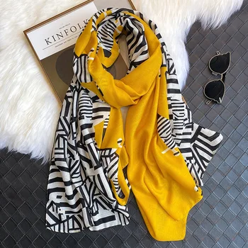 Moda Bumbac Sentiment Hijab Pashmina Scarf Pentru Femei Leopard Animal Print Șaluri Împachetări Fular De Iarna Pentru Femeie Toamnă Eșarfe