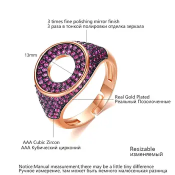 LUOTEEMI Design de Brand Nou inel Rotund Inele Pentru Bărbați Mici să Deschidă Cubic Zircon Cristal Anel Moda Bijuterii zi de Naștere Cadouri de Craciun