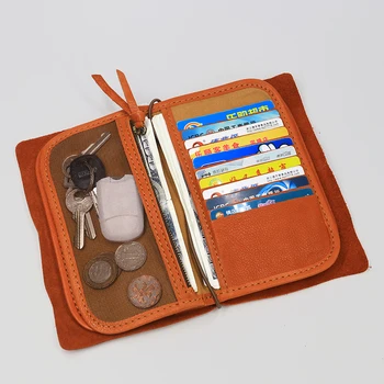 Piele Barbati Portofel Clutch Vintage Handmade Lung Organizator De Călătorie Portofele Pungă Pașaportului Titularului Cardului Cu Monedă De Buzunar