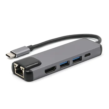 C USB Adaptor Ethernet Hub USB Converter 4K HDMI Tip C 3.0 USB la RJ45 Lan placa de Retea Pentru Macbook USB Ethernet