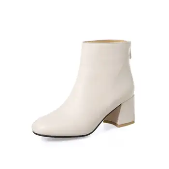 MORAZORA 2020 new sosire glezna cizme pentru femei culori solide pantofi cu tocuri de femeie pătrat cu fermoar toamna cizme de iarna pentru femeie