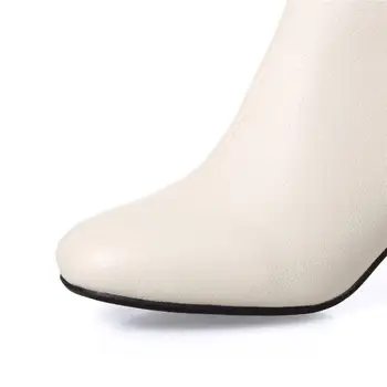 MORAZORA 2020 new sosire glezna cizme pentru femei culori solide pantofi cu tocuri de femeie pătrat cu fermoar toamna cizme de iarna pentru femeie