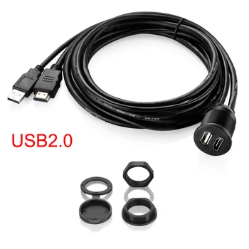 Bochara USB 2.0 USB 3.0+HDMI Compatibil Cablu de Extensie de sex Masculin la Feminin USB Flush Mount Panoul de Bord Cablu Pentru Auto Motociclete