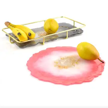 Tava de fructe Mucegai Tava de Ceai Lipici Mucegai Tava de Silicon Mucegai Rășină Adeziv Set Tava Coaster Material DIY Pachet