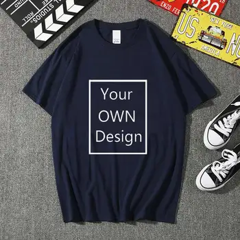 PROPRIUL Design Logo-ul de Brand/Imagine Personalizate Tricou Bărbați și femei DIY Bumbac tricou maneca Scurta tricou Casual topuri Tee 36color
