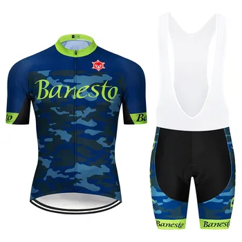 Banesto 2020 Bărbați Ciclism Jersey Vara cu Maneci Scurte Set Maillot salopete pantaloni scurți de Biciclete Îmbrăcăminte Sportwear Tricou Haine
