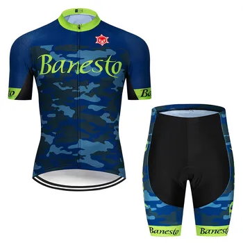 Banesto 2020 Bărbați Ciclism Jersey Vara cu Maneci Scurte Set Maillot salopete pantaloni scurți de Biciclete Îmbrăcăminte Sportwear Tricou Haine