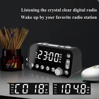 DAB Noptiera Ceas Deșteptător Radio Mare Sn Dual Ceas Deșteptător Dual USB Radio Sleep Timer Radio FM Ceas