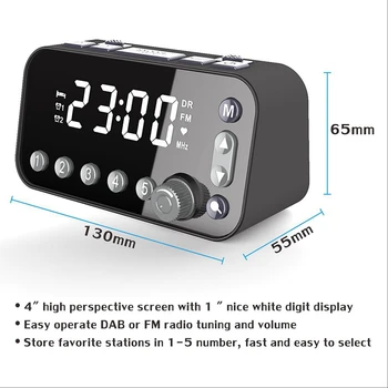 DAB Noptiera Ceas Deșteptător Radio Mare Sn Dual Ceas Deșteptător Dual USB Radio Sleep Timer Radio FM Ceas