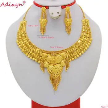 Adixyn 2020 Cravată Colier Cercei De Culoare De Aur/Cupru Seturi De Bijuterii Africane/Nigerian Accesorii De Mireasa Nunta Cadou N02217