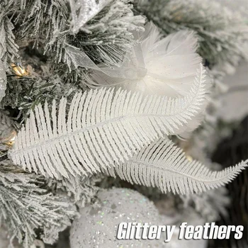 22cm Pom de Crăciun Frunze de Simulare de Flori de Aur și de Argint Pulbere Ornamente pentru Pomul de Craciun DIY Meserii Petrecere de Nunta de Decorare