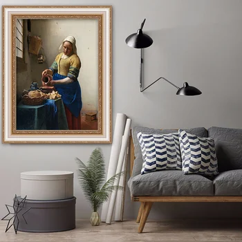 Mulgatoare De Johannes Vermeer Arta de Perete Poster de Imprimare Panza Pictura in Ulei Acasă Decorative de Imagine pentru Camera de zi Transport Gratuit