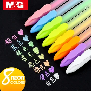 M&G 8 culori/set Culoare Pastel Gel Stilou Set Alb culorile de cerneală pixuri schiță drăguț kawaii Art Marker Papetarie rechizite pentru școală