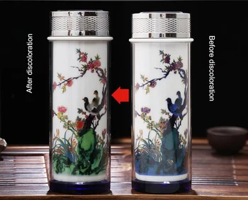 Creative ceramice de culoare-schimbarea Termosuri cana,Dubla linie ceașcă de ceai la modă Drinkware de afaceri din China Termosuri Cupa