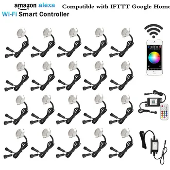 20X WIFI Inteligent APP Telefon de Control RGB/RGBW 31mm 12V ip67 Bucătărie Trepte cu LED Pachet Feroviar de Lumini pentru Alexa Ecou de Start Google IFTTT