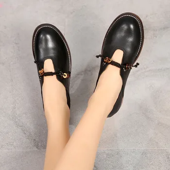 DRKANOL 2021 Primăvară Stil Britanic Doamnelor Pantofi din Piele Pantofi Oxford Pentru Femei Alunecare Pe Pantofi Casual Plat Manual