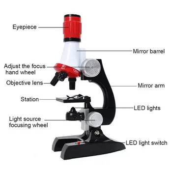 Noul Kit Microscop de Laborator CONDUS de 100X-400X-1200X Școală Acasă Jucărie de Învățământ Cadou Rafinat Microscop Biologic Pentru Copii Copil