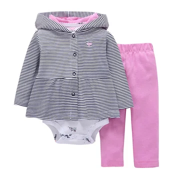 3PCS Copilului Unisex Haine Băiat Copil Costume+Strat+Pant Complet Maneca Bumbac cu Gluga Baby Girl Haine de Iarna cu Fermoar Seturi de Îmbrăcăminte