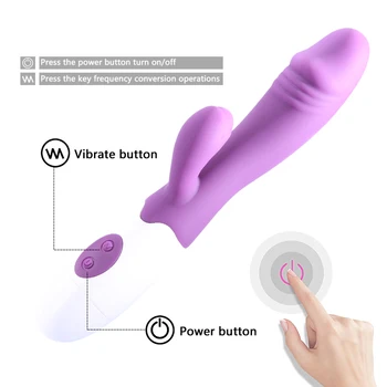AV G Spot Vibrator Rabbit Vibrator pentru Femei Dual Vibration Silicon de sex Feminin Vaginale Stimula Clitorisul Masaj Masturbator Jucărie Sexuală