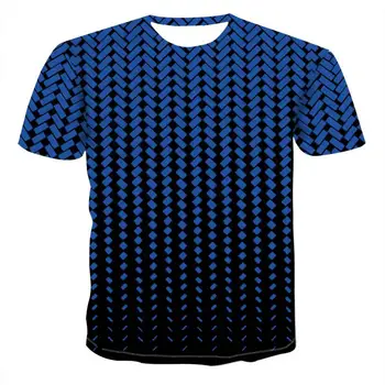 Vara T-shirt Mens Geometrice 3D Model tridimensional Digital de Imprimare T-shirt de sex Masculin Maneca Scurta Slim Fit Topuri Tricouri