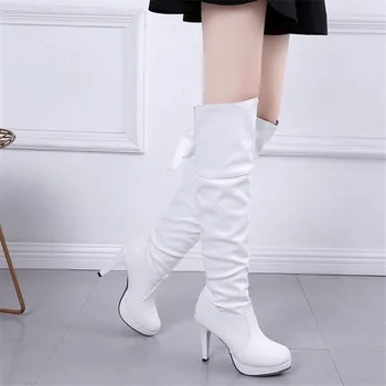 Toamna Iarna Femei de Înaltă calitate din piele, Cizme Peste Genunchi, Cizme cu Fermoar Sexy Pantofi cu Tocuri de Femeie Non-alunecare Botas Cizme Cald