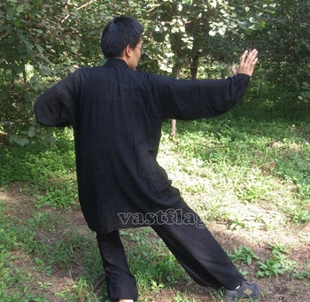 Unisex negru/albastru din bumbac tai chi uniforme taichi kung fu/arte martiale costume de wushu taiji seturi de îmbrăcăminte