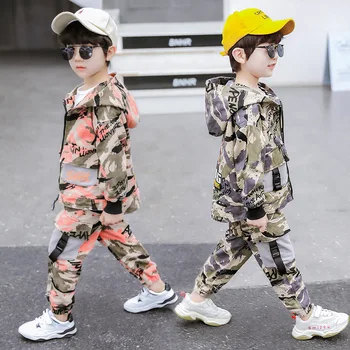 Copii Haine Băiat Seturi 2020 Primavara Toamna Noua Moda Camuflaj Stil de Joc cu Gluga pentru Copii Imbracaminte Pentru Baieti Trening 2-copil de 12