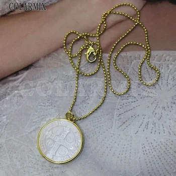 10 bucăți de coajă Albă San benito colier de link-ul lanț colier religie jwelry colier pentru femei 9757