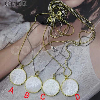 10 bucăți de coajă Albă San benito colier de link-ul lanț colier religie jwelry colier pentru femei 9757