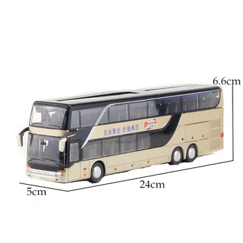 1:43 Scara SETRA S 431 DT Autobuz Turistic Mașină de Jucărie Porswon turnat sub presiune Model Trage Înapoi de Sunet si Lumina de Învățământ Colecție Cadou Copil