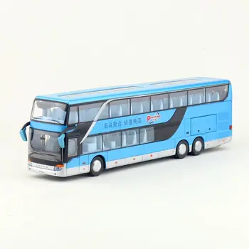1:43 Scara SETRA S 431 DT Autobuz Turistic Mașină de Jucărie Porswon turnat sub presiune Model Trage Înapoi de Sunet si Lumina de Învățământ Colecție Cadou Copil