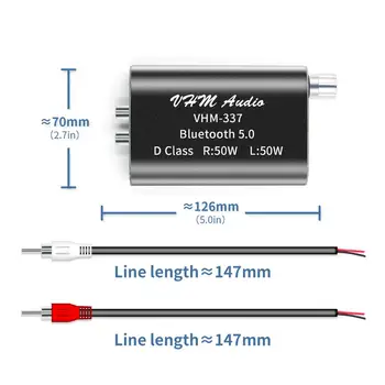 VHM337 TPA3116 50WX2 Mini Bluetooth 5.0 VHM338 Wireless Putere Audio Amplificator Digital de Bord Stereo Amp DC 9V-24V