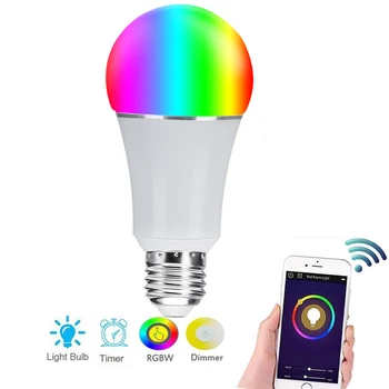 Lonsonho Smart Led Lampă WiFi Bec ESP8266 E27 220V 7W RGBW de Iluminat Funcționează Tuya de Viață Inteligentă Google Asistent Acasă Alexa