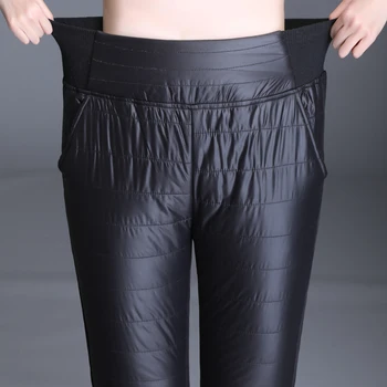 Femei Pantaloni Pantaloni de Iarnă de Înaltă Waisted Exterior Poarte Femeile de Moda de sex feminin Cald Gros în Jos pantaloni Pantaloni skinny Plus Dimensiune 5XL 6XL