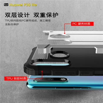 Caz Huawei P30 Lite Acoperire Anti-cioc Moale din Silicon + Plastic Dur Înapoi Caz Pentru Huawei P30 Lite Shell Pentru Huawei P30 Lite Funda