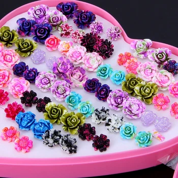 Rose Floare Stud Cercei Set Pentru Femei Mici Cercei Bijuterii 36 de perechi Aleatorii se Amestecă 77HE