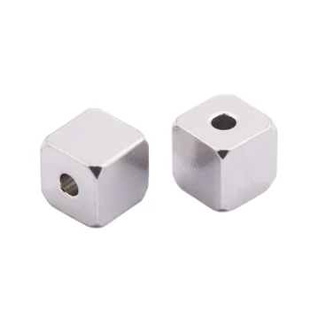 30Pcs din Oțel Inoxidabil Cub Margele Spacer Pătrat Margele Vrac pentru DIY Brățară Bijuterii de Luare Material 5mm Hole2mm Accesorii