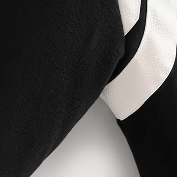 WT198 Toamna de moda de bloc de culoare alb-negru de baseball de culoare jacheta femei casual singur pieptul jachete sacouri 10683