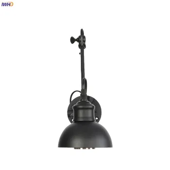 IWHD Loft Industrial Stil Vintage Lampă de Perete Dormitor Cafe Scara de Lumină Leagăn Brațul Lung Retro, Lumini de Perete Tranșee Wandlamp LED